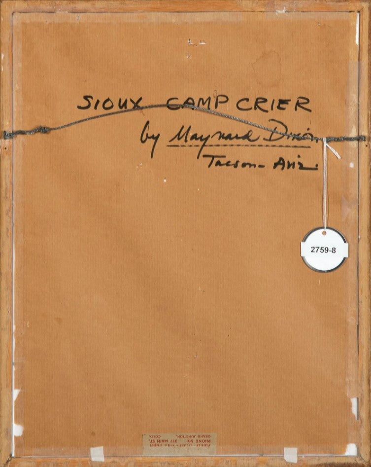 Maynard Dixon - Sioux Camp Crier, c. 1943 8.75" x 5.5"