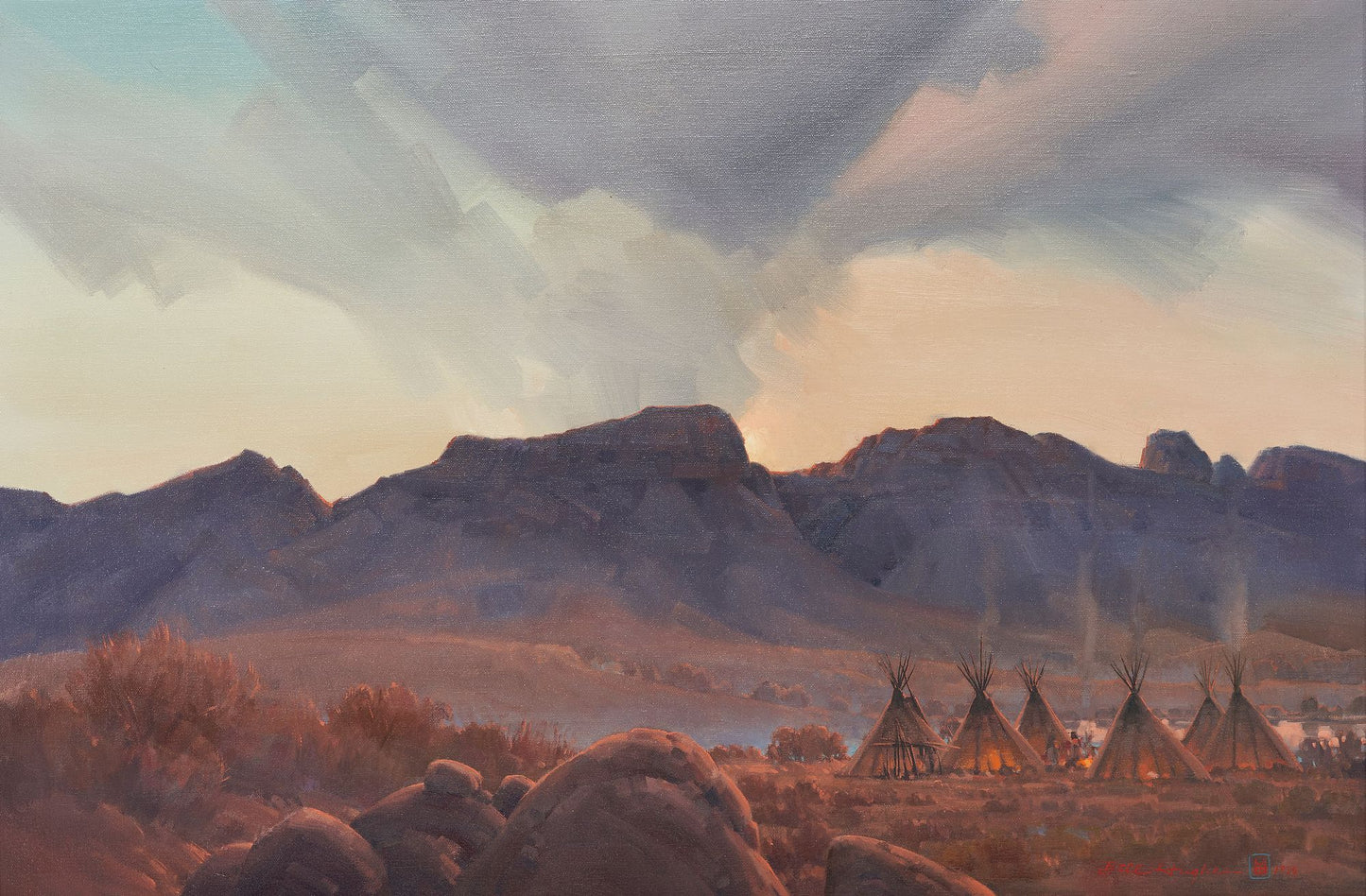 Bill Hughes - Black Elk's Camp 19.5" x 21.5"