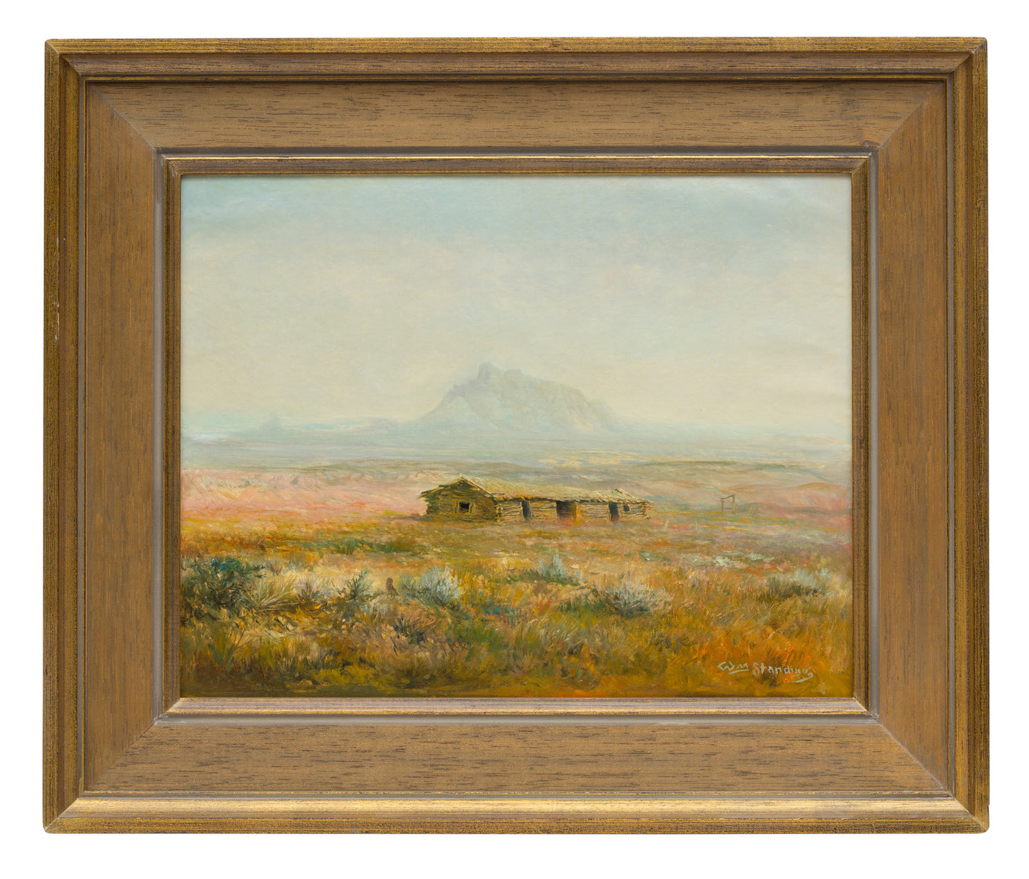 William Standing - Cabin on the Prairie 12.5" x 16"