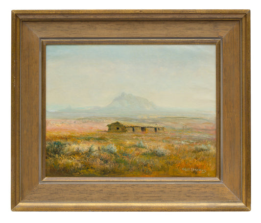 William Standing - Cabin on the Prairie 12.5" x 16"