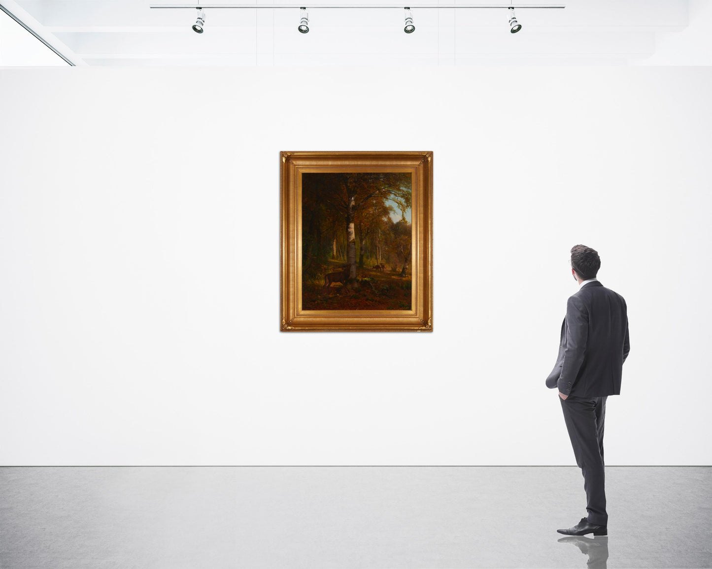 Thomas Hill - Deer in a Landscape 1872 36" x 29"