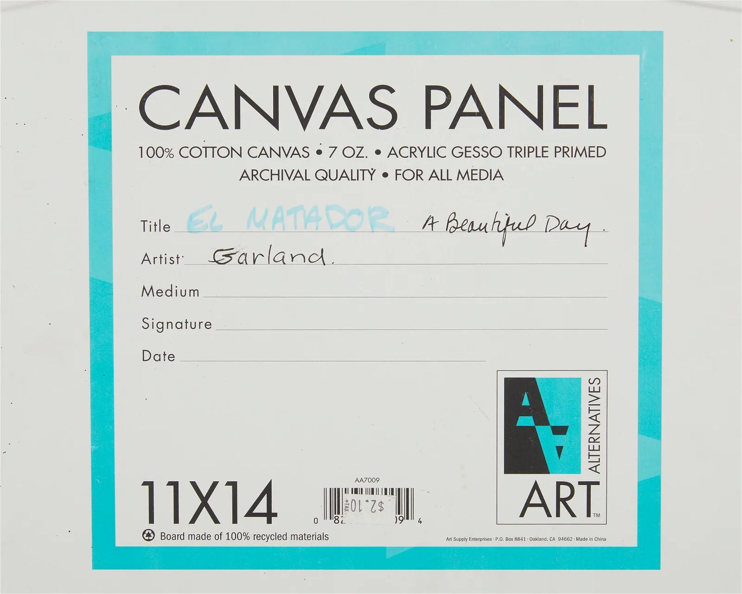 Garland - El Matador - A Beautiful Day 11" x 24"