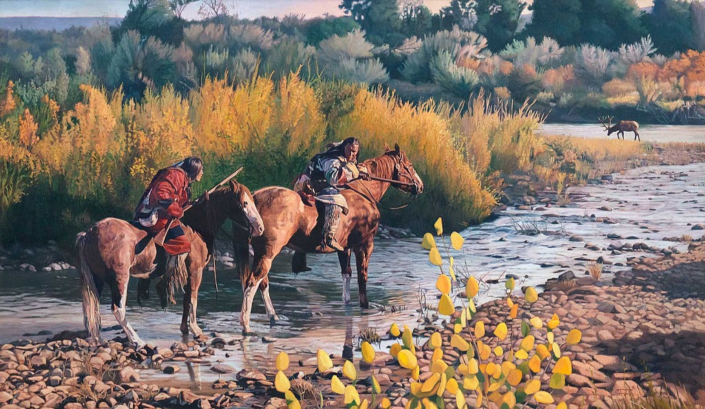 Wayne Justus - Elk Stalkers 36" x 48"