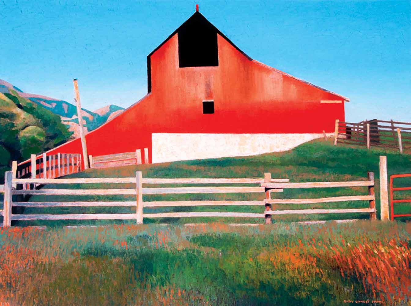 Gary Ernest Smith - Fading Red Barn 36" x 48"