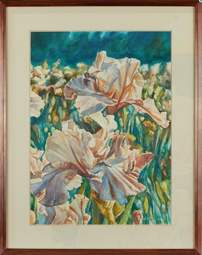 David Foley - Flower Piece, Long Garden 1984 26.5" x 19.5"