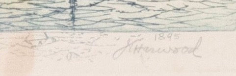 J.T. Harwood - French Aquatint 1895 7” x 9.5"