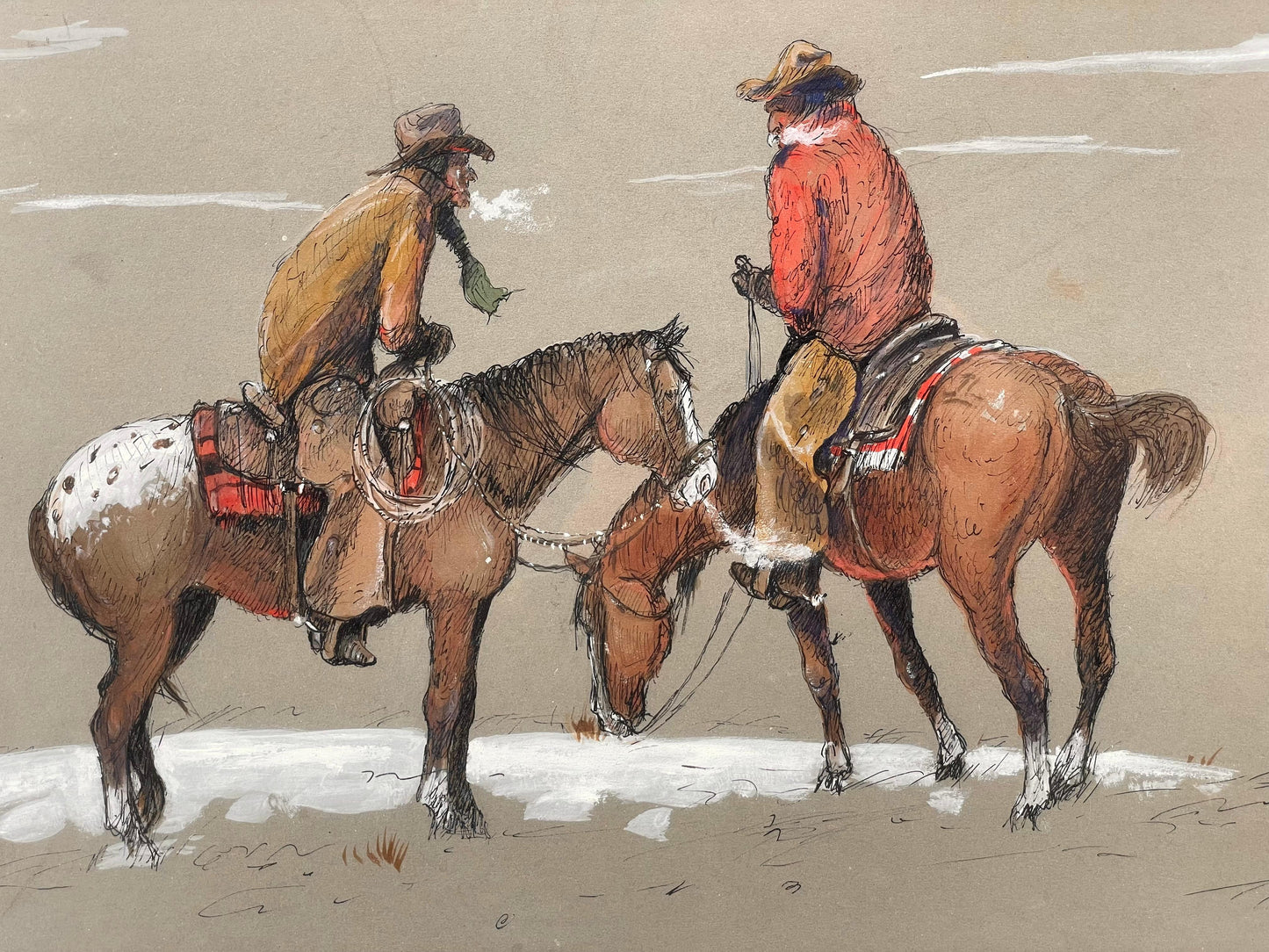 William Zivic - Frozen Saddles 1972 12" x 24"