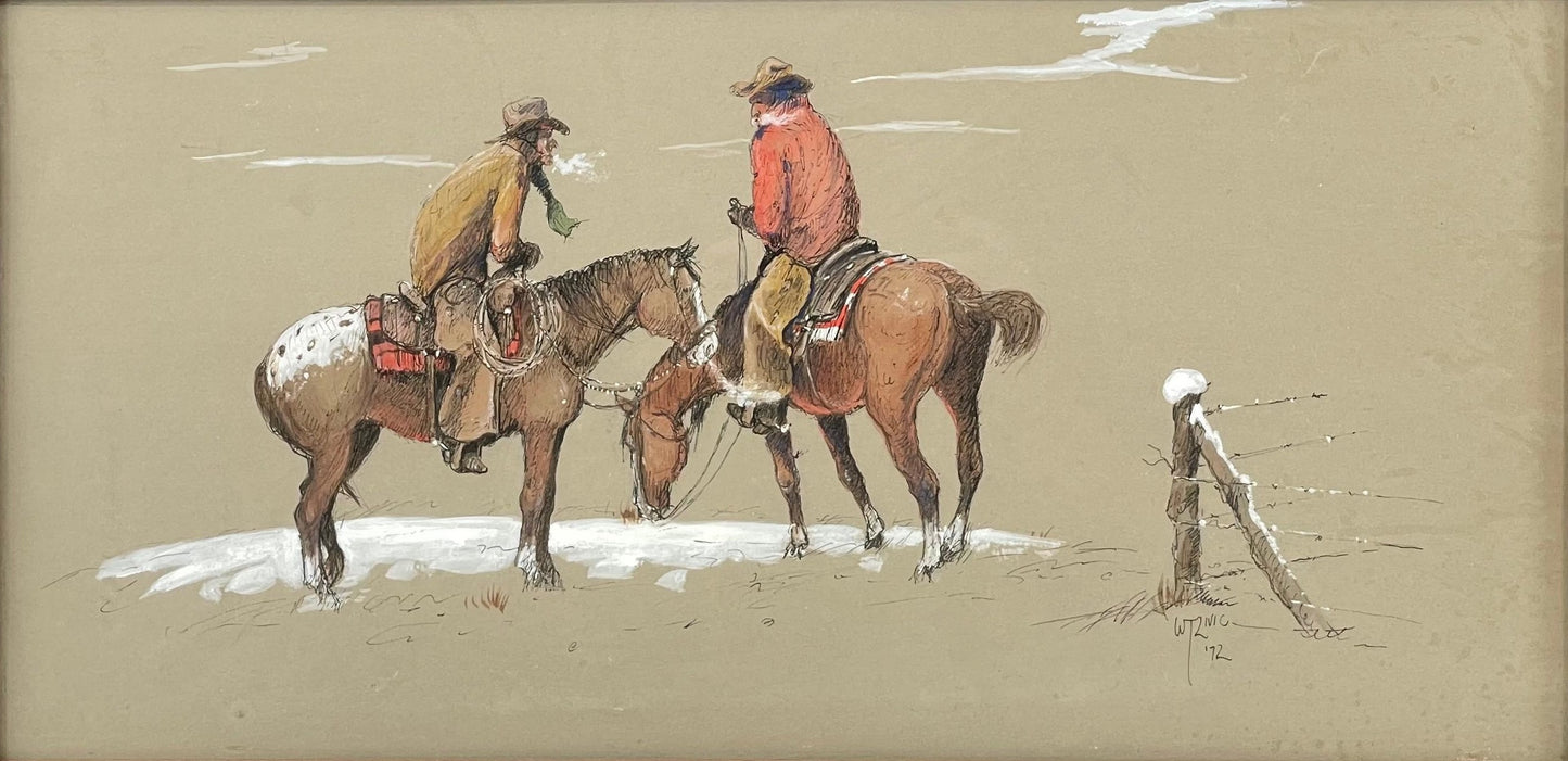 William Zivic - Frozen Saddles 1972 12" x 24"