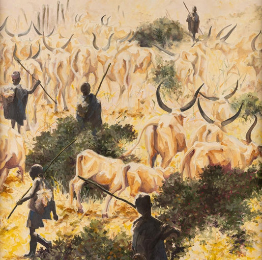 Robin May Gowen - Herdsmen in the North 22" x 22"