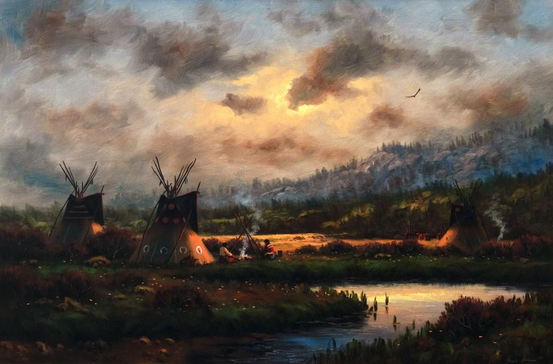 Heinie Hartwig - Indian Encampment 18" x 27"