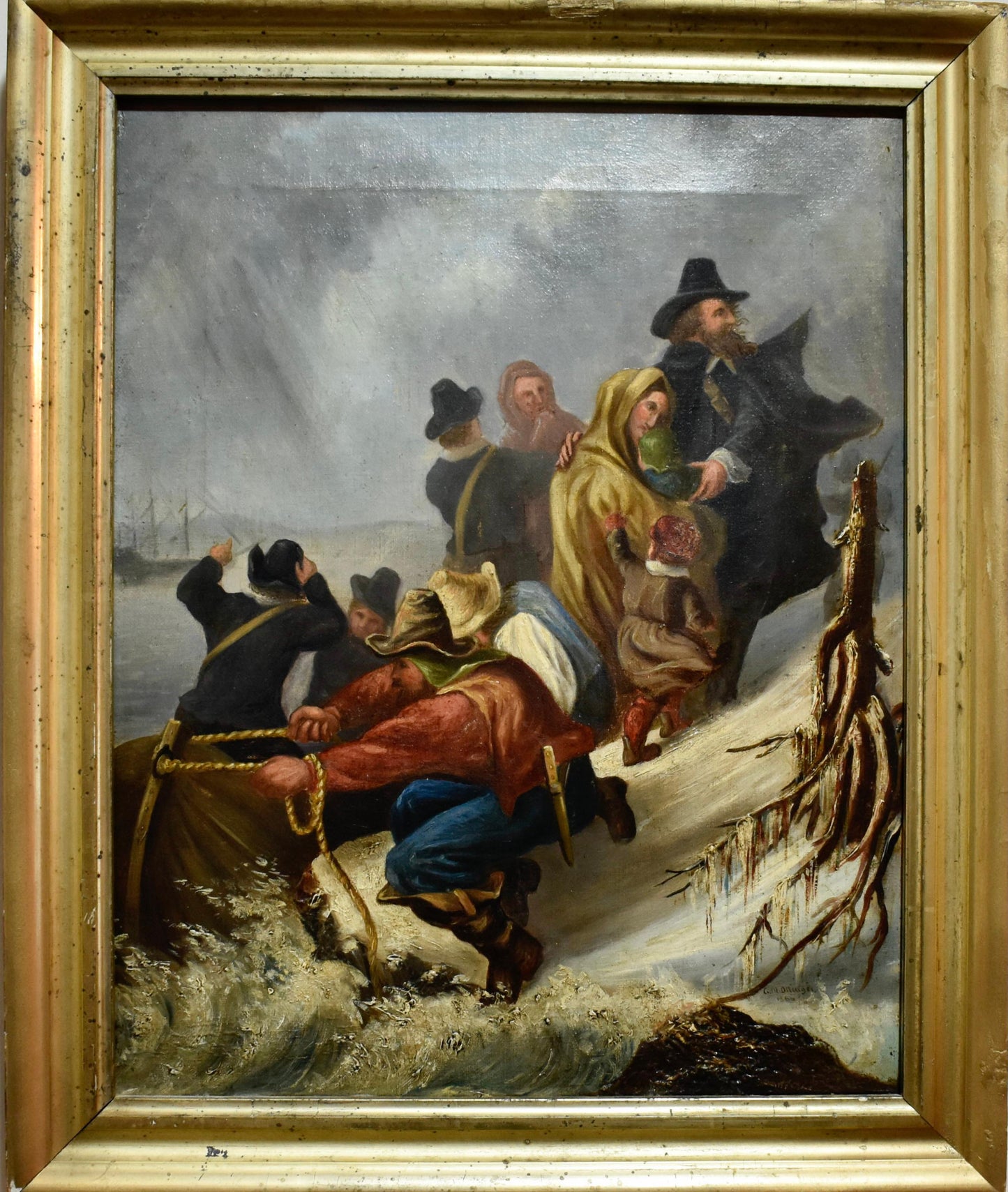 George Martin Ottinger - Indigenous American Emigrant Arriving 1881 14" x 12"