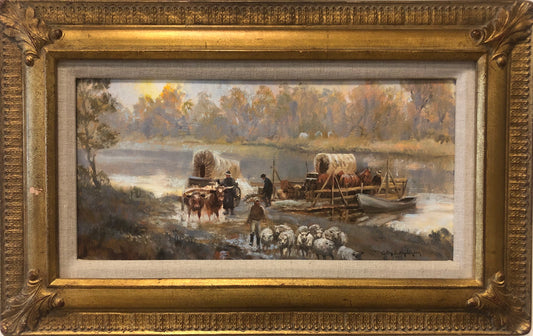 Glen Hopkinson - Pioneer River Crossing 9.5" x 19.5"