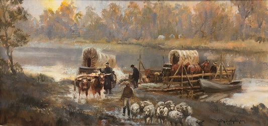 Glen Hopkinson - Pioneer River Crossing 9.5" x 19.5"