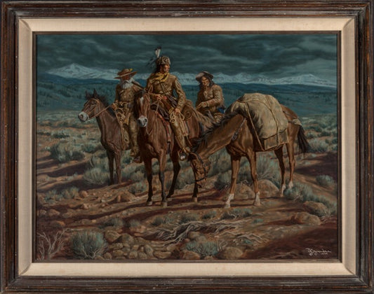 Joe Ruiz Grandee - Moonlit Way of Wolfman Trail 1979 30" x 40"