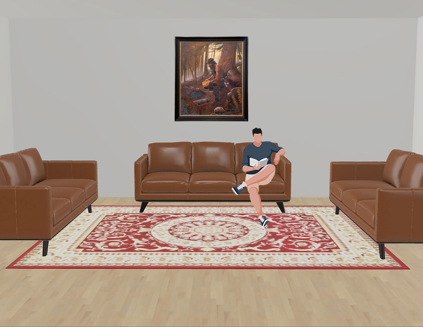 Gary Ernest Smith - Captain Moroni Burying the Gold Plates 1982 41.5" x 35.25"