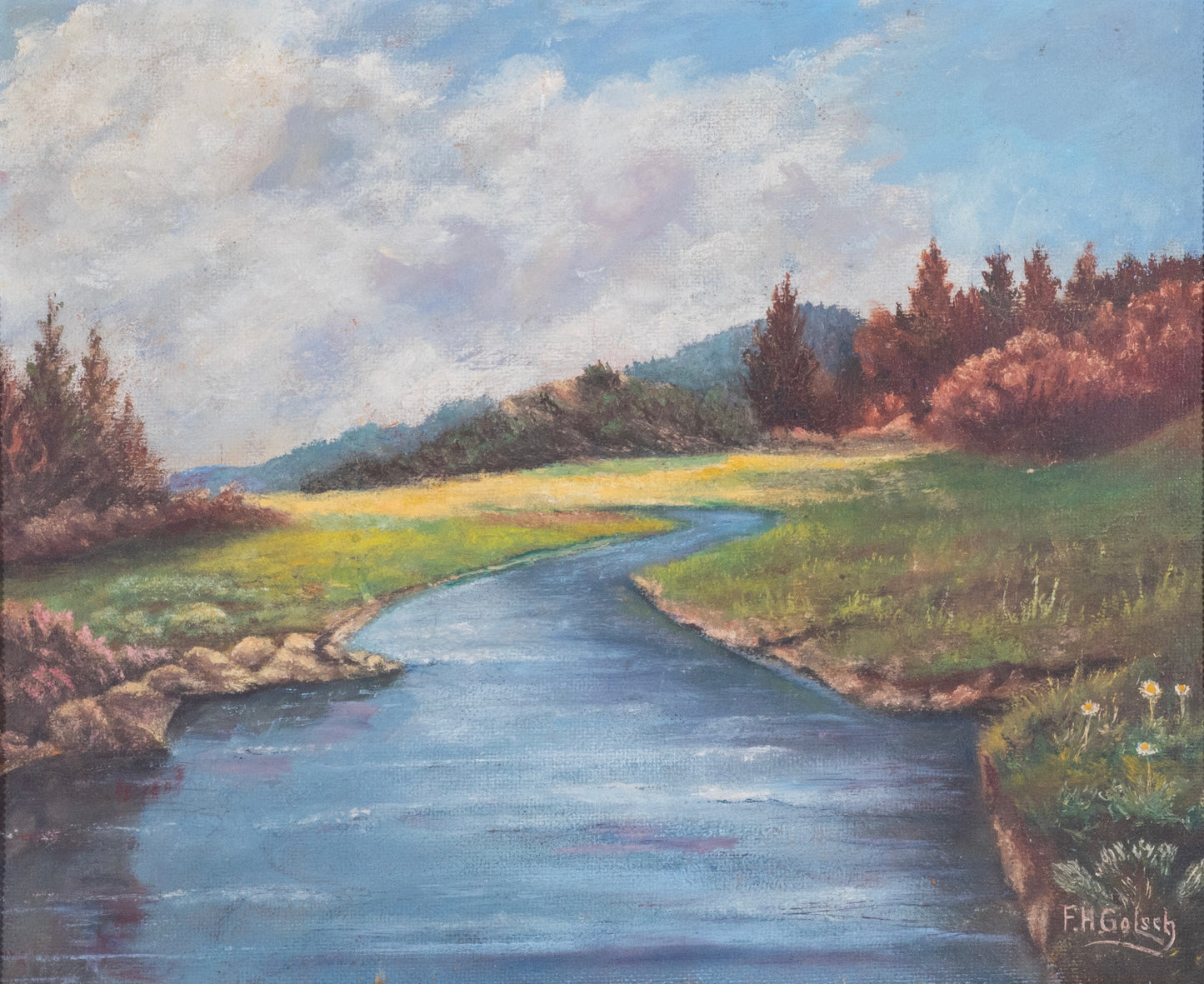 Fred H. Golsch - Impressionistic Landscape 14.5” x 17.75”