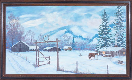 John J. Scott - Snowy Ranch 1976 24.7 x 43.625"