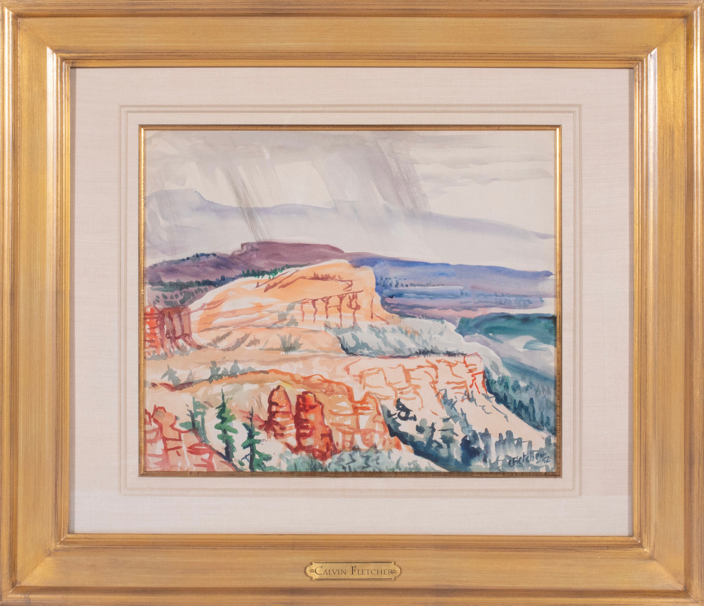 Calvin Fletcher - Southern Utah Cliffs 1952 14" x 17"