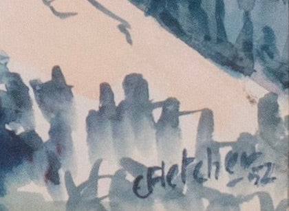 Calvin Fletcher - Southern Utah Cliffs 1952 14" x 17"