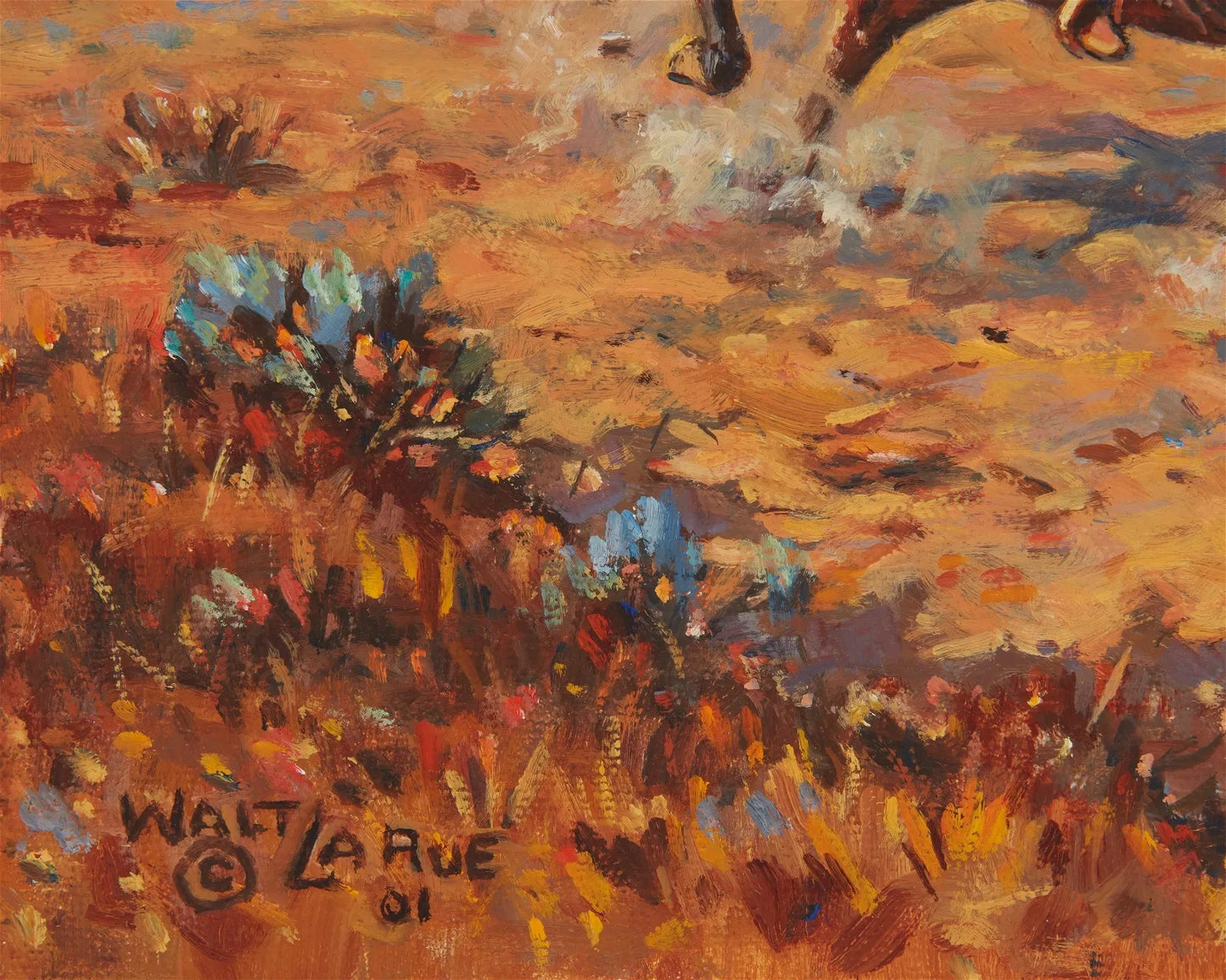 Walt LaRue - No Spot for a Greenhorn 2001 12" x 16"