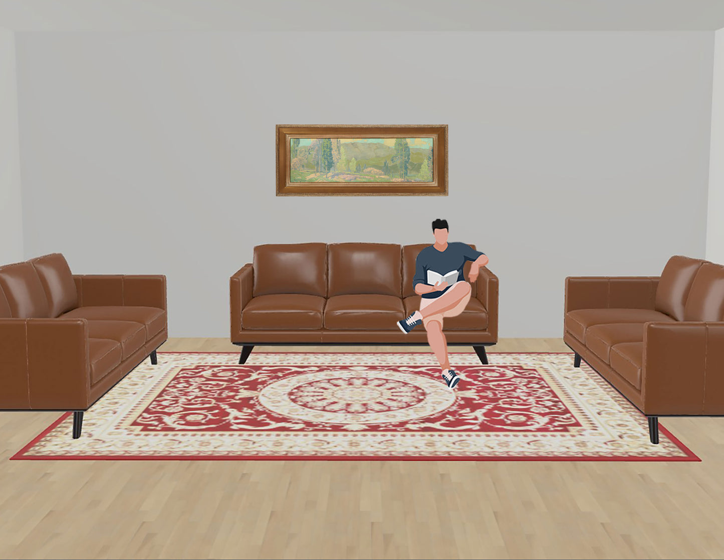 Edgar Alwin Payne - Panoramic Landscape 1928 15" x 48"