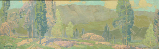 Edgar Alwin Payne - Panoramic Landscape 1928 15" x 48"