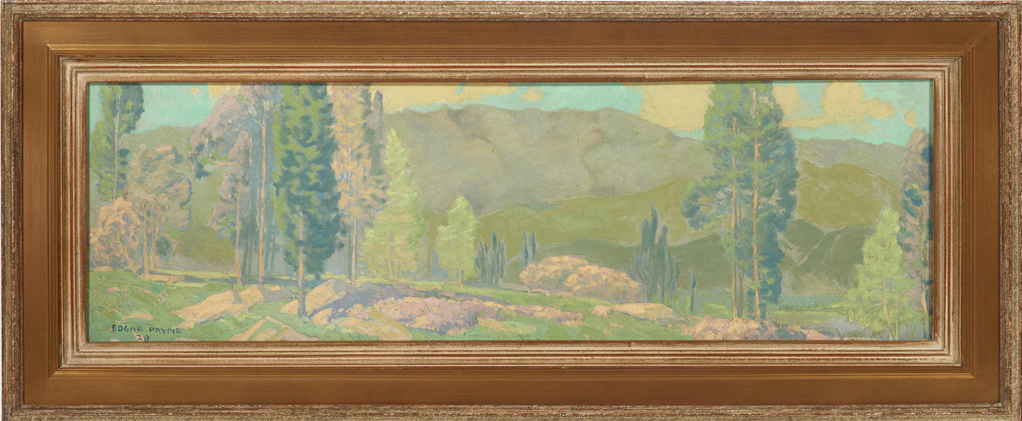 Edgar Alwin Payne - Panoramic Landscape 1928 15" x 48"
