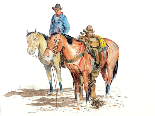 Curtis Wingate - Saddling Up 1975 13.75" x 17"