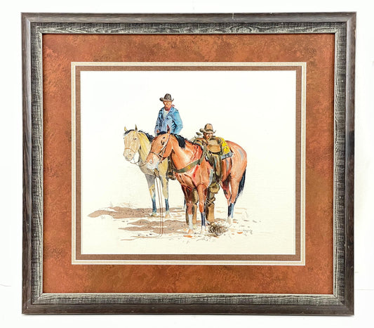 Curtis Wingate - Saddling Up 1975 13.75" x 17"