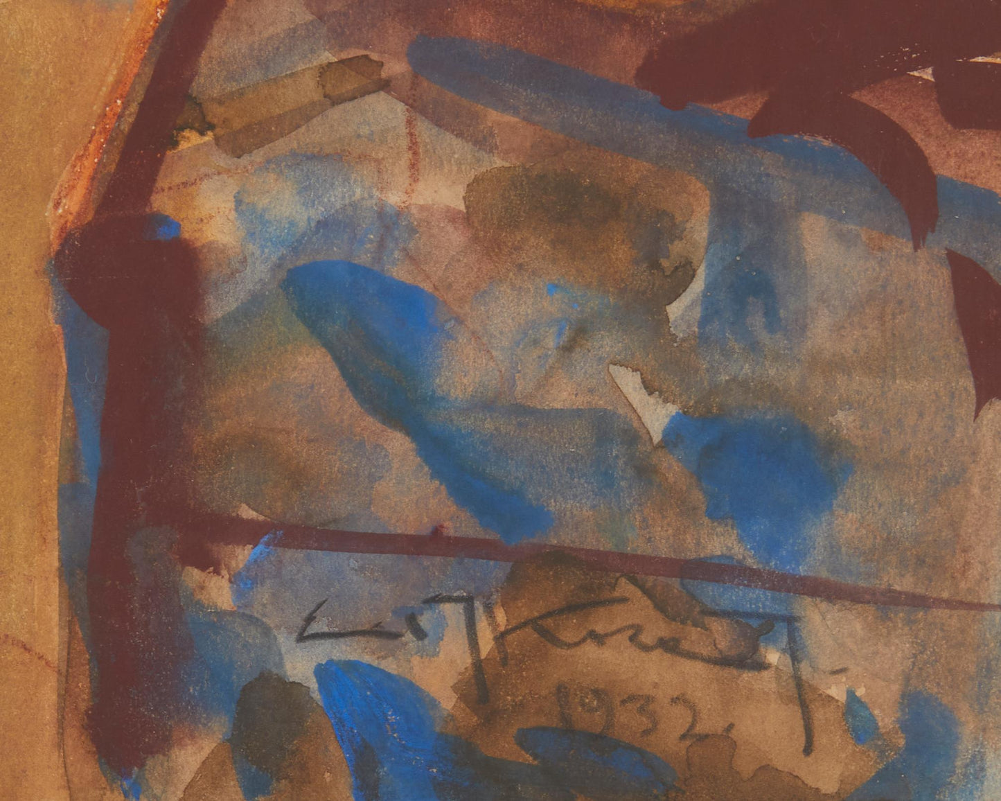 Emil Kosa - Sailboat in Drydock 1932 19.5" x 14.25"