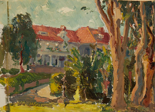 Franz Arthur Bischoff - A House in a Flourishing Landscape 8" x 10"