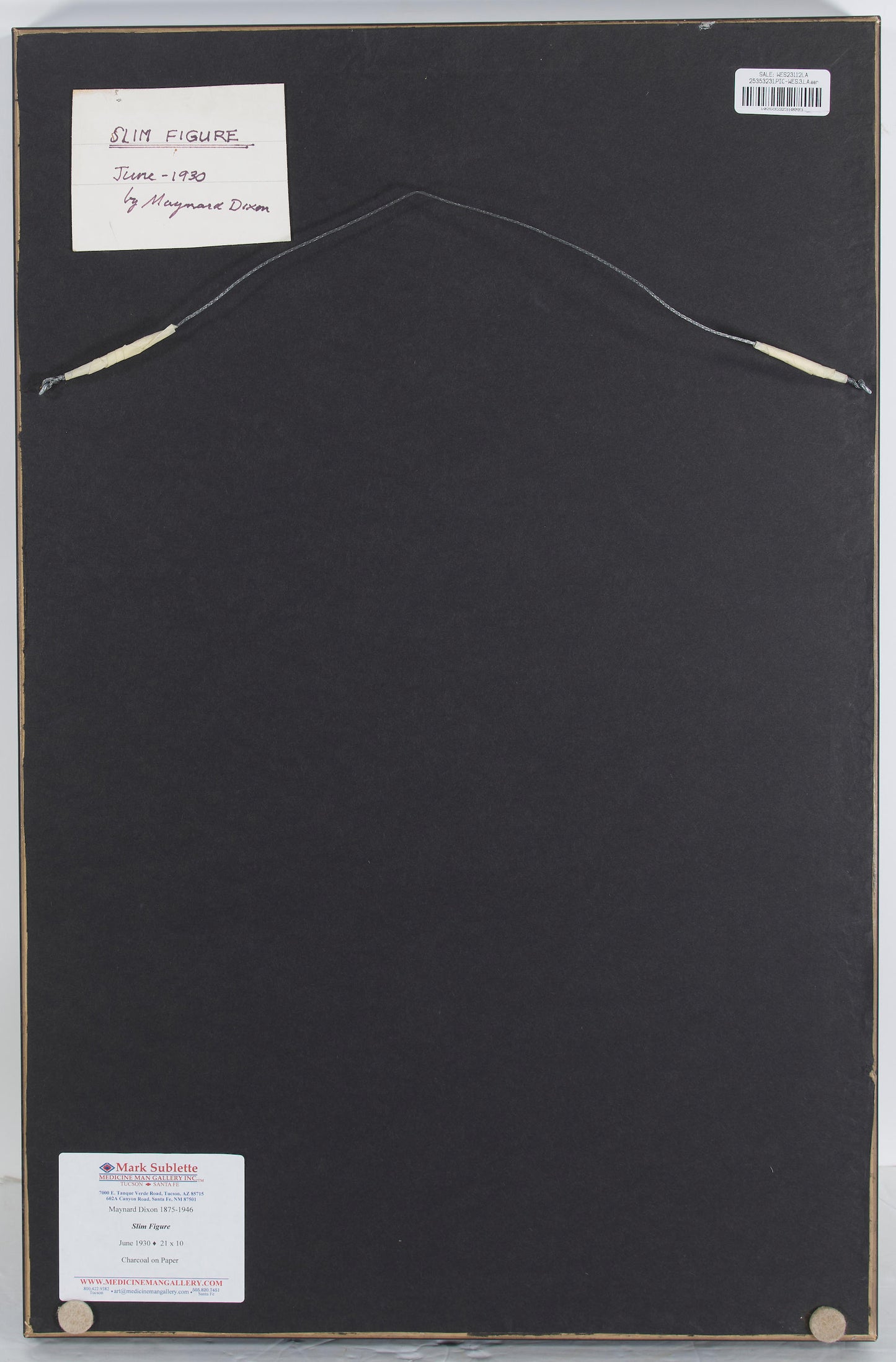 Maynard Dixon - Slim Figure 1930 20" x 10"