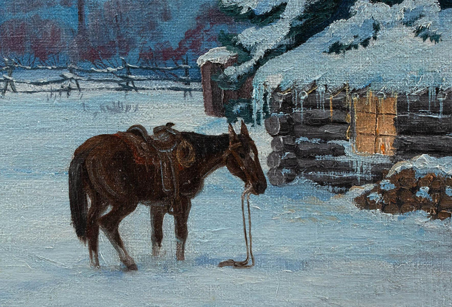 John J. Scott - Snowy Ranch 1976 24.7 x 43.625"