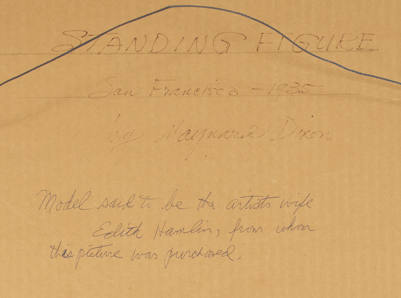 Maynard Dixon - Standing Figure (Edith Hamlin) 1935 20" x 16"