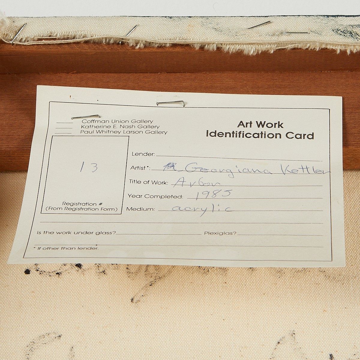 Georgiana Kettler - Sunset Over Lake Arbor 1985 84" x 48"