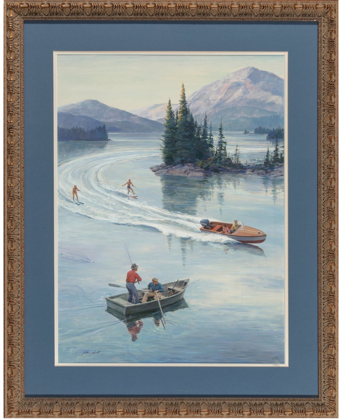 John Walter Scott - Surprise on the Lake 26" x 29"