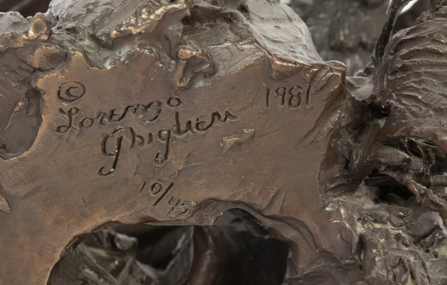 Lorenzo E. Ghiglieri - The Protector, 1981 - 17" x 13" x 12" Bronze 10/45