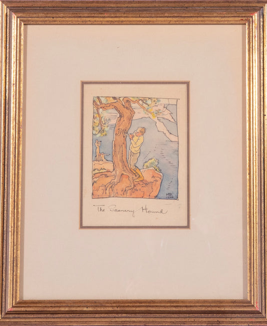 Maynard Dixon - The Scenery Hound 4" x 3.25"