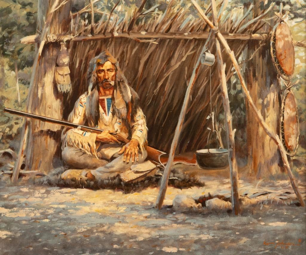 Harvey W. Johnson - Trapper's Camp 20" x 24"
