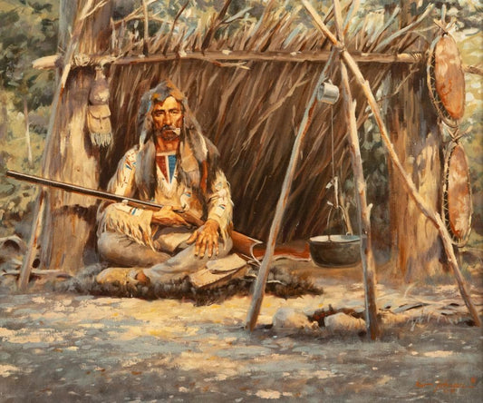 Harvey W. Johnson - Trapper's Camp 20" x 24"