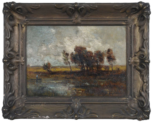 Guy Carleton Wiggins - Untitled (Landscape with Boat) 10" x 14"