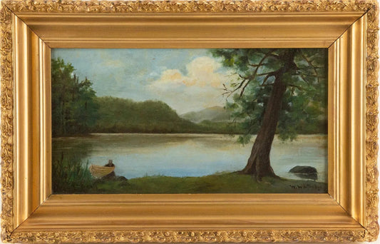 Thomas Worthington Whittredge - Untitled (River Scene) 8" x 15"