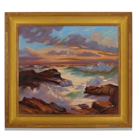 Paul Lauritz - Waves Breaking at Sunset 32" x 36"