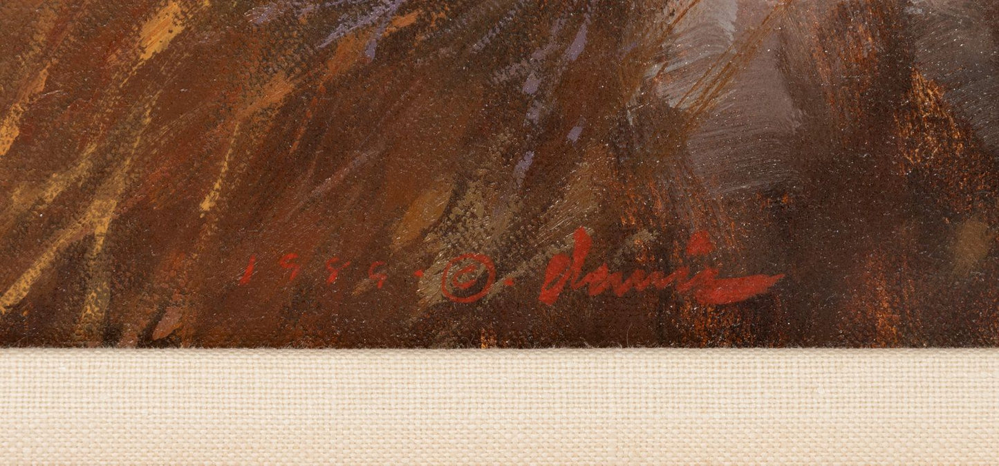 Stan Davis - Smoke of Many Teepees 1989 30" x 40"