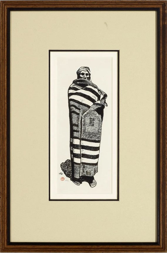 Maynard Dixon - Navajo in Chief's Robes, 1942 9.75" x 4"