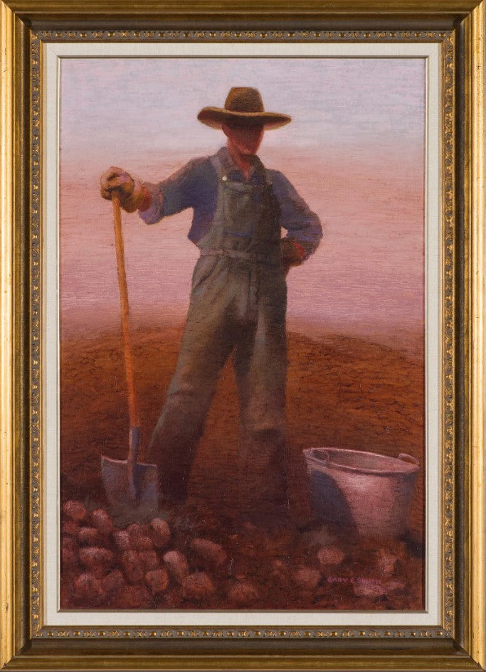 Gary Ernest Smith - Man with Potato Shovel 36" x 24"