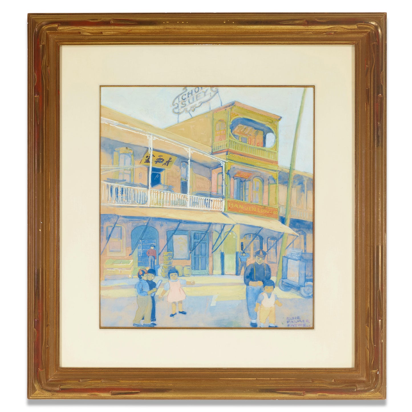 Elsie Palmer Payne - A View of Old Chinatown 16" x 14"