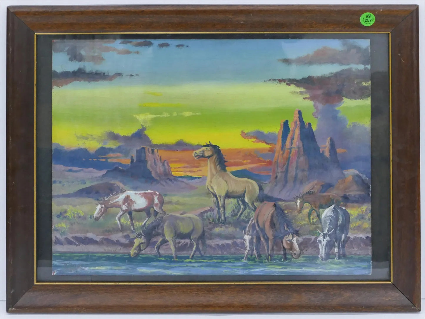 Karl Kroner (Attributed) - Canyon Horses 12" x 16"