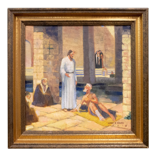 Gary Ernest Smith - Study for Christ Healing the Sick at Bethesda 1981 15.5" x 15.5"