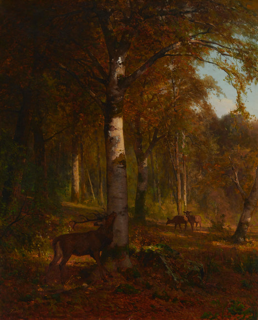 Thomas Hill - Deer in a Landscape 1872 36" x 29"